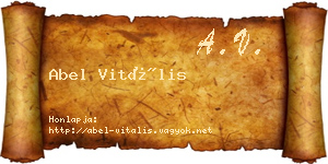 Abel Vitális névjegykártya